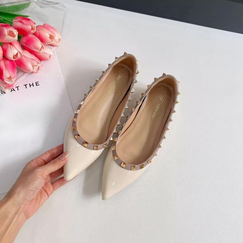 Single Shoe Women's Spring-autumn New Style Pointed-toe Versatile Low-heeled Shoes