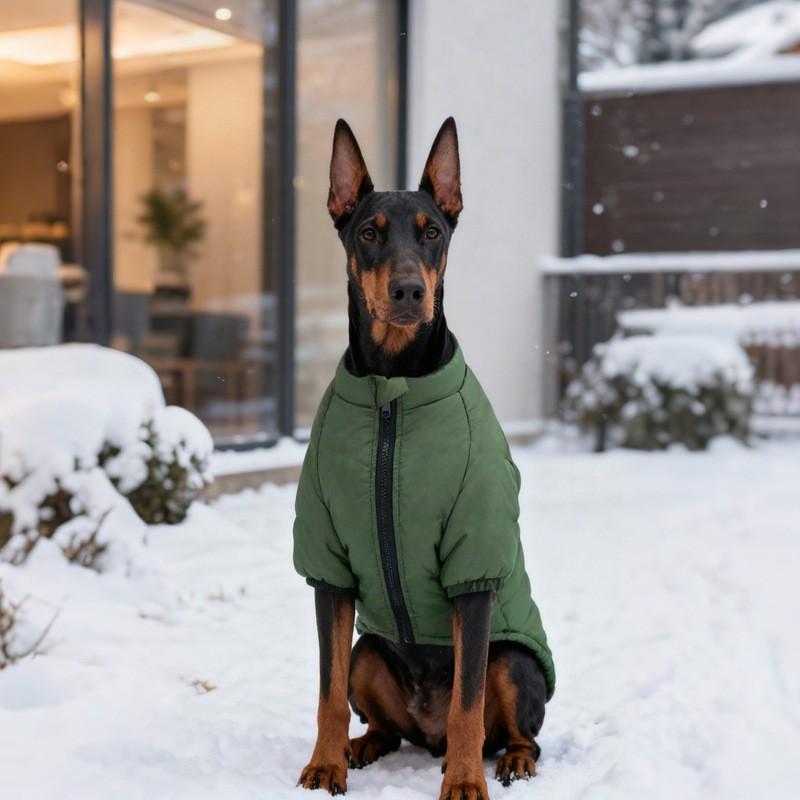 Winter Pet Dog Cotton Vest Large Breeds Warm Two-Legged Coat In Classic British Style