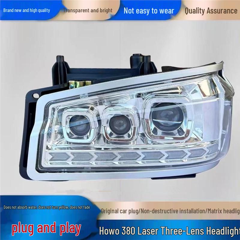 

Sinotruk 380/336/310 Triple Lens LED Laser Headlight Assembly Ice Blue Right