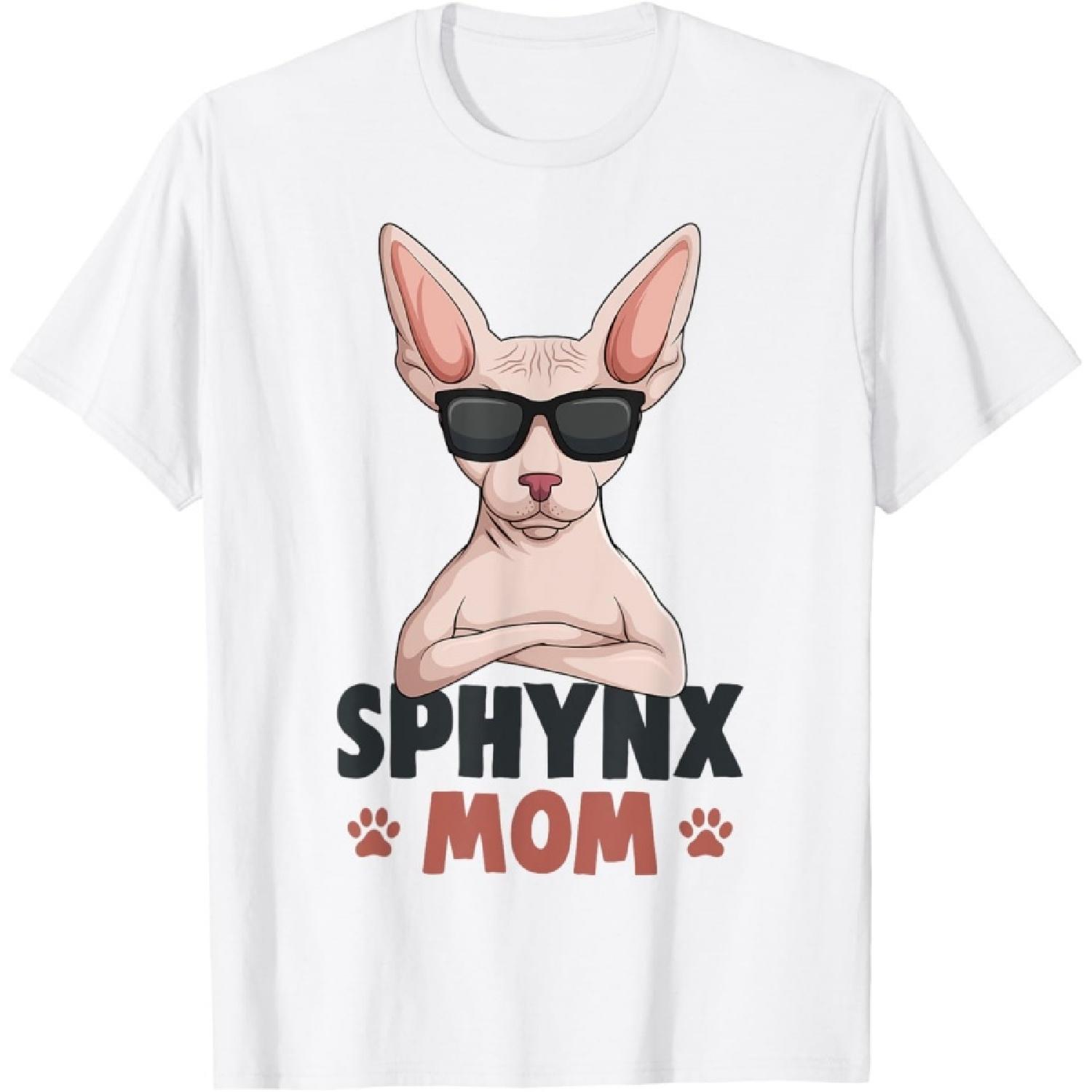 Сфинкс Мама Кошка Сфинкс Бесшерстная Кошка Мама Владелец Любители Мужчины Женщины Девочки Дети Футболка S