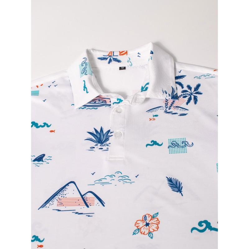 Summer Men's Polo Shirt 3D Print Pattern Breathable Lightweight Casual Fashion Outdoor Beach Men's Clothing