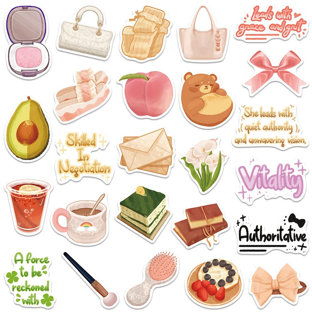 10/30/50pcs Cute Refined Life Graffiti Stickers Cartoon Aesthetic Sticker Waterproof DIY Scrapbook Phone Case Guitar Decals Gift