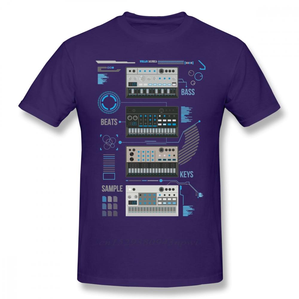 For Unisex Korg Volca Keys Series Basic Blue Music T Shirt Quality Print Rock And Roll Round Collar Plus Size Tee Shirt