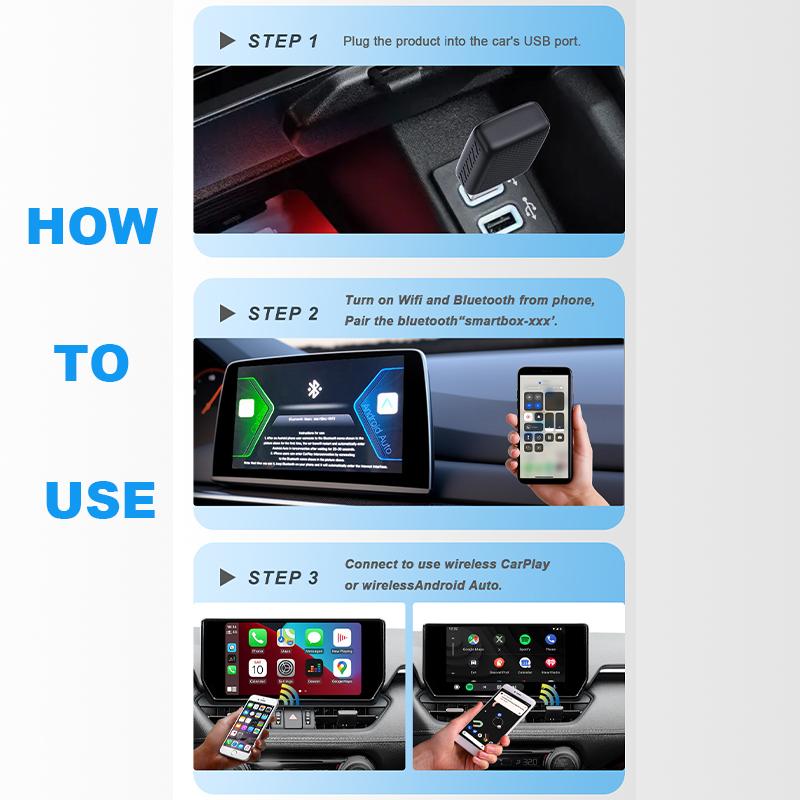 XUDA NEW Wireless Carplay Adapter Android Auto 2in1 Smart Mini Box WIFI BT Auto Connect For Toyota Volvo Benz MG Kia MAZDA FORD