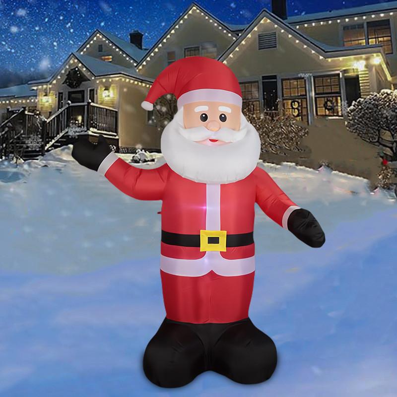 Färgglad Uppblåsbar Jultomte Med LED-lampor För Festlig Utomhusdekoration