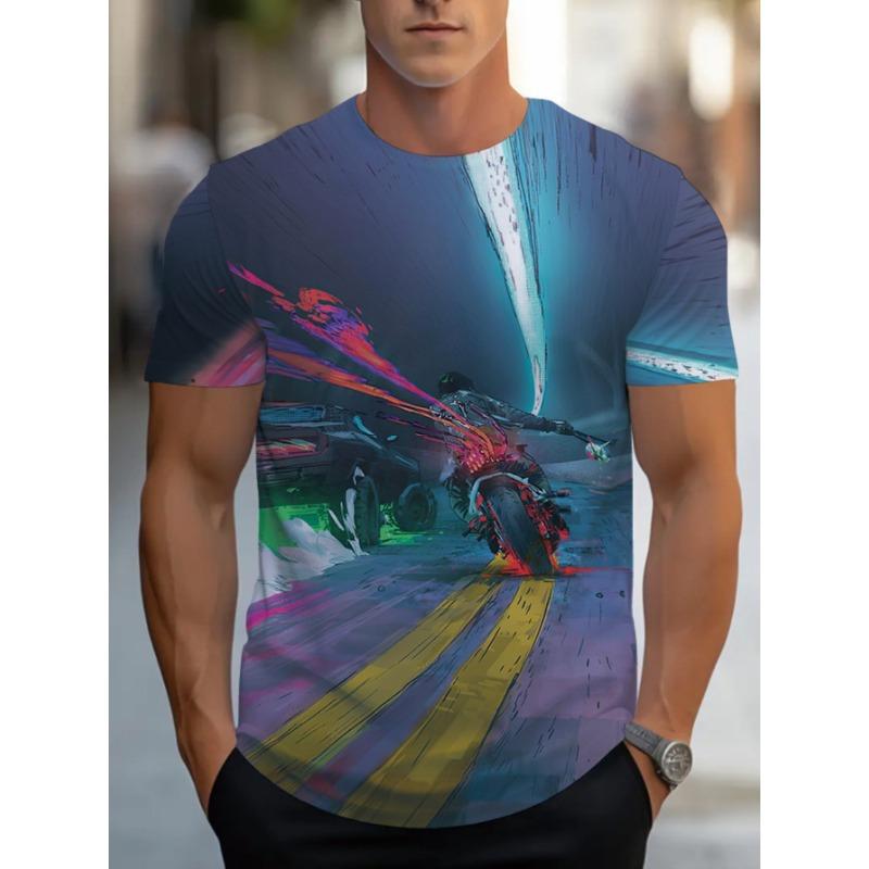 2025 Creative Brilliance 3D T-shirt Digital Printing Men's Short Sleeve Animal Printing