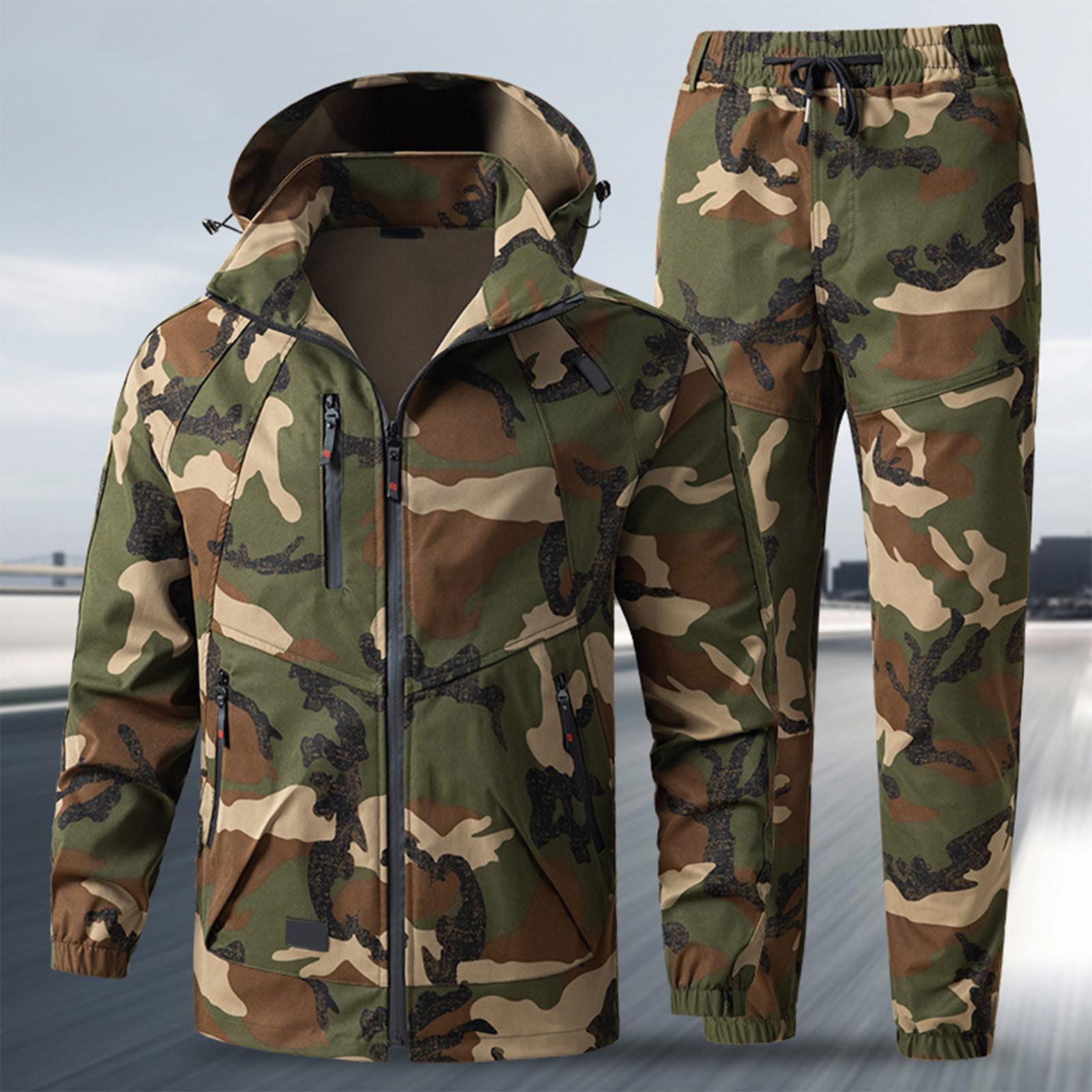 

Мужской костюм-куртка Камуфляжный костюм Костюм для альпинизма Рабочая одежда Износостойкий Водонепроницаемый Повседневный уличный костюм XXL