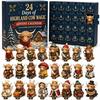 24denní vánoční odpočítávací adventní kalendář Skotsko Skotsko Keltská kráva Magie Sběratelská sada figurek