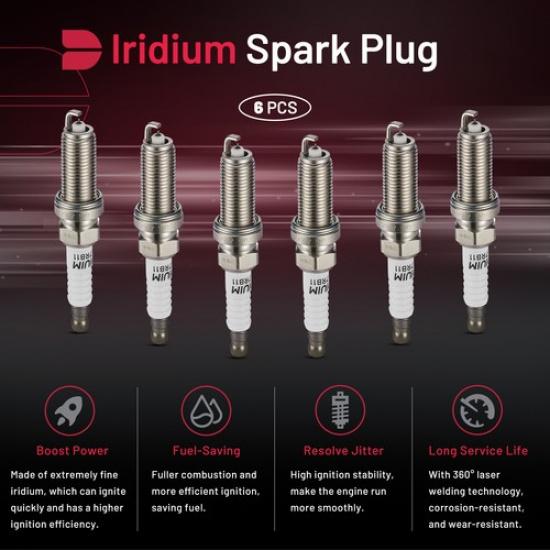 6PCS Ceramic Iridium Spark Plugs For 2011 Hyundai Tucson 2.4L L4 LFR5AIX-11 4469