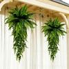 Plastic Artificial Plant Vine Silk Leaf Rattan Leaves Wall Hanging Plastic Leaf Branches Green Color Artificial Ferns Vine