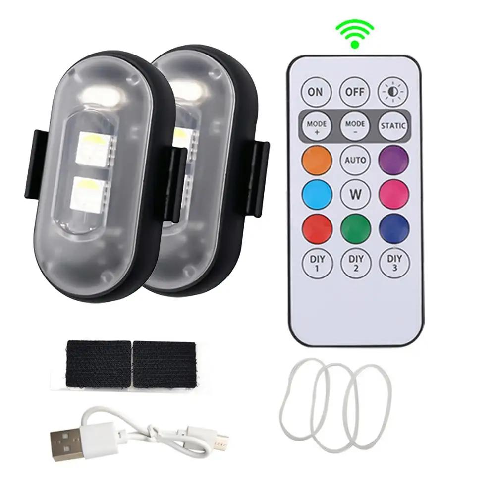 Wireless Remote Control Strobe Light LED Warning Light RC Bicycle Car Aircraft 7 Drone Lamp Motorcycle Flash Colors Indicat L1U0