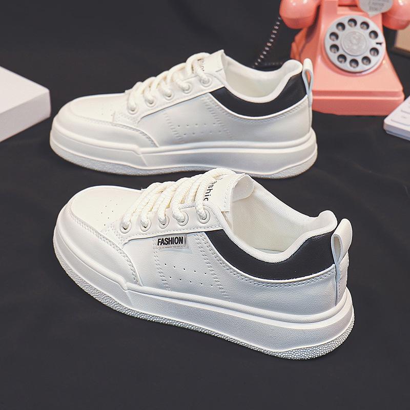Platform White Shoes Women's Spring and Autumn New Student Versatile Niche Breathable Sneaker Slip-Proof Pad Shoes