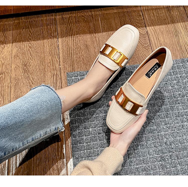 

34-43 Большие размеры, женские туфли на плоской подошве с металлической пряжкой, ретро-лоферы с квадратным носком, дерби, зимние мягкие туфли из кожи для женщин 4.5