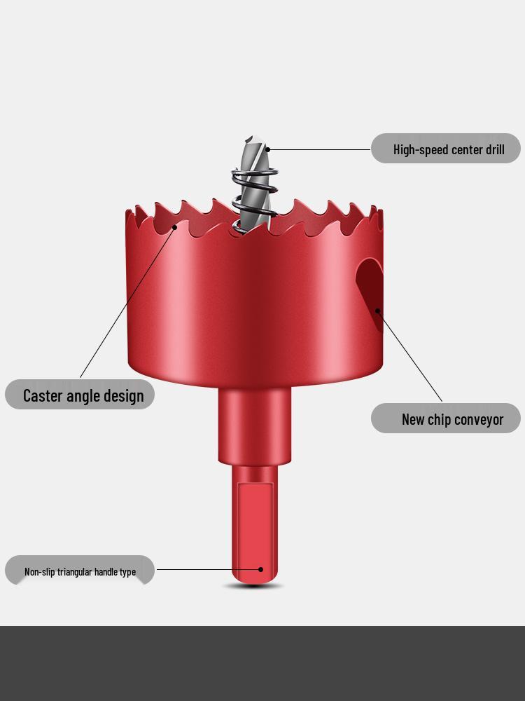 High-Speed Steel Bimetal Hole Puncher for Wood, Stainless Steel, and Plastic.