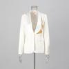 Fashionable Temperament Suit Heavy Industry Beaded Design Slim Coat High-rise Straight Flared Trousers