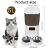5L Double Bowls Smart Automatic Cat Feeder With WiFi APP Remote Control Cat Food Dispenser Pet Smart Recorder Auto Feeder Dog