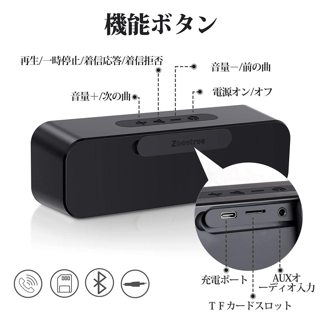 Portable Bluetooth Speaker, Wireless Speaker, IPX7 Waterproof, Deep Bass, 36 Hours of Continuous Playback, TWS Compatible, Bluetooth 5.0, TF Card,