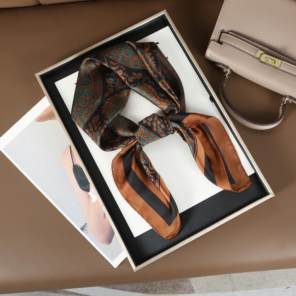 

Новый ретро шелковый шарф с принтом букв: 70 см Маленький Квадратный Профессиональный Шарф 70-70cm