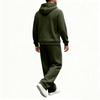 Men's Warm Lined Hoodie and Wide Leg Cargo Pants Set, Casual Relaxed Fit for Outdoor Sports