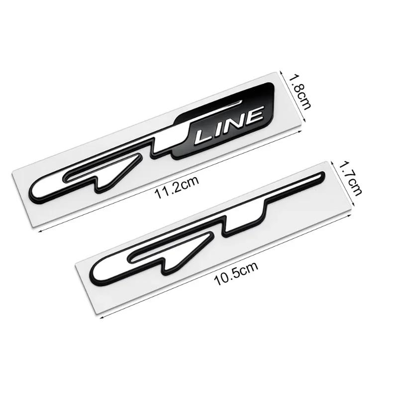 AAAGT1 3D Car GT Line Design Fender Rear Trunk Body Emblem Badge Sticker For Peugeot For Kia K9 Forte Ceed Cerato RIO K3 K5 Accessories