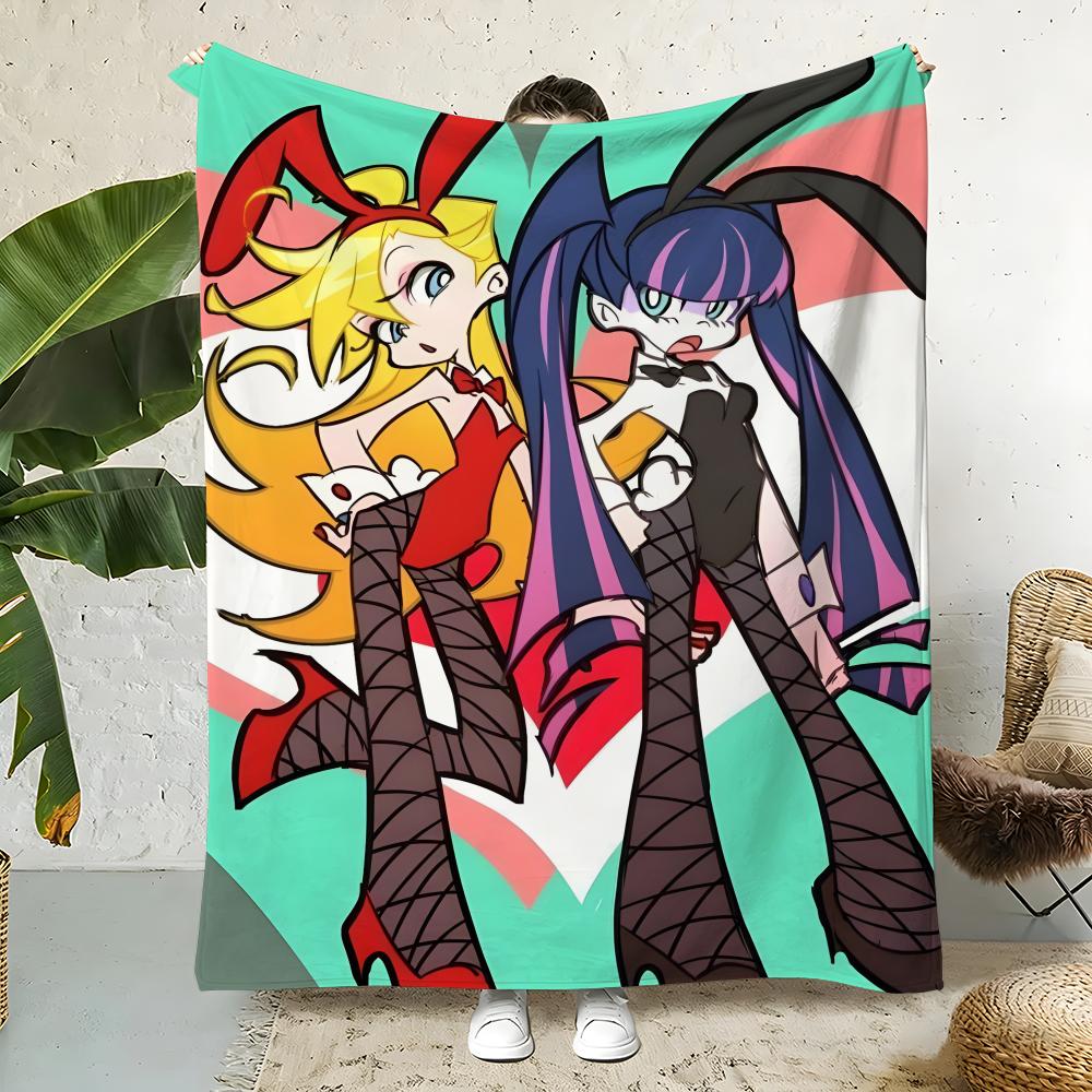 Anime P-Panty Stocking Throw Flannel Throw Blanket,Bed Home Office Nap Blanket Travel,Camping,Picnic Blanket Soft Decor