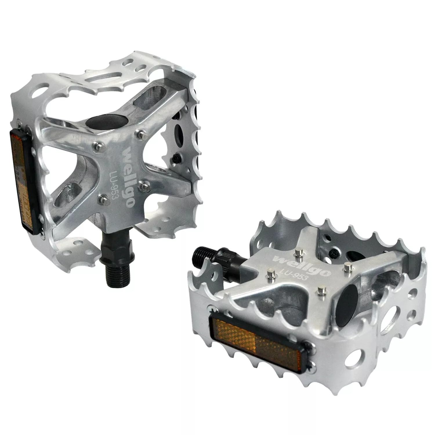 

Wellgo Old School BMX MTB Bear Trap 1/2 Bicycle Pedals, Silver, WE3039