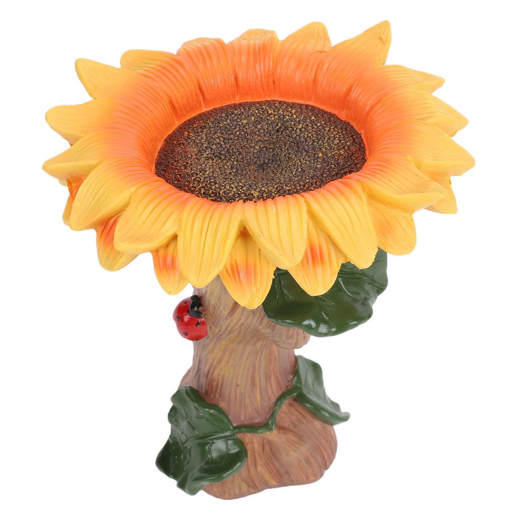 Sunflower Statue Garden Decor Resin Sunflower Sculpture Bird Feeder for Outdoor Lawn Yard Decoration