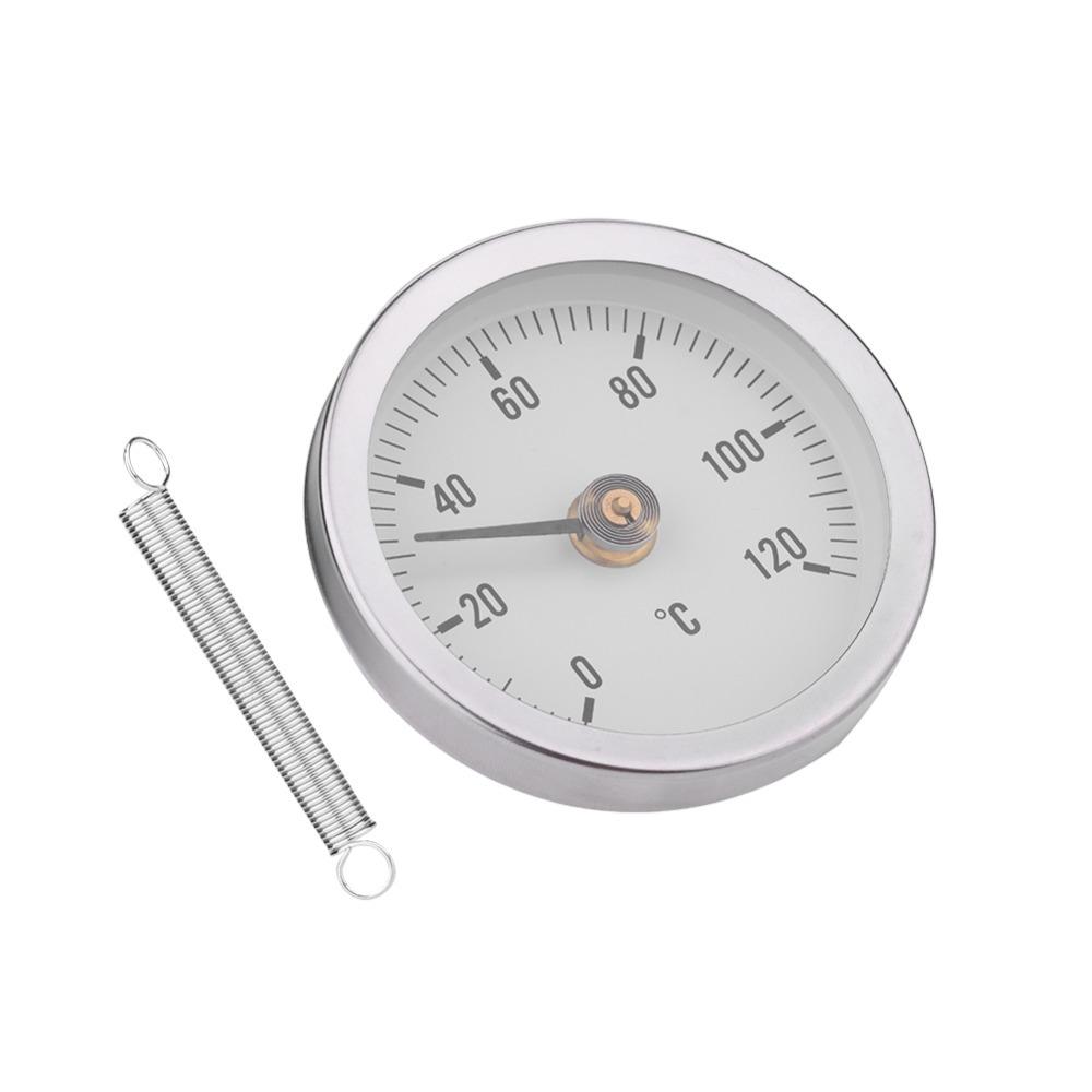 

63mm Dial Pipe Thermometer 0-120℃ Bimetal Clip on Spring Thermometer IP55 Easy Installation Temperature Gauge чёрный