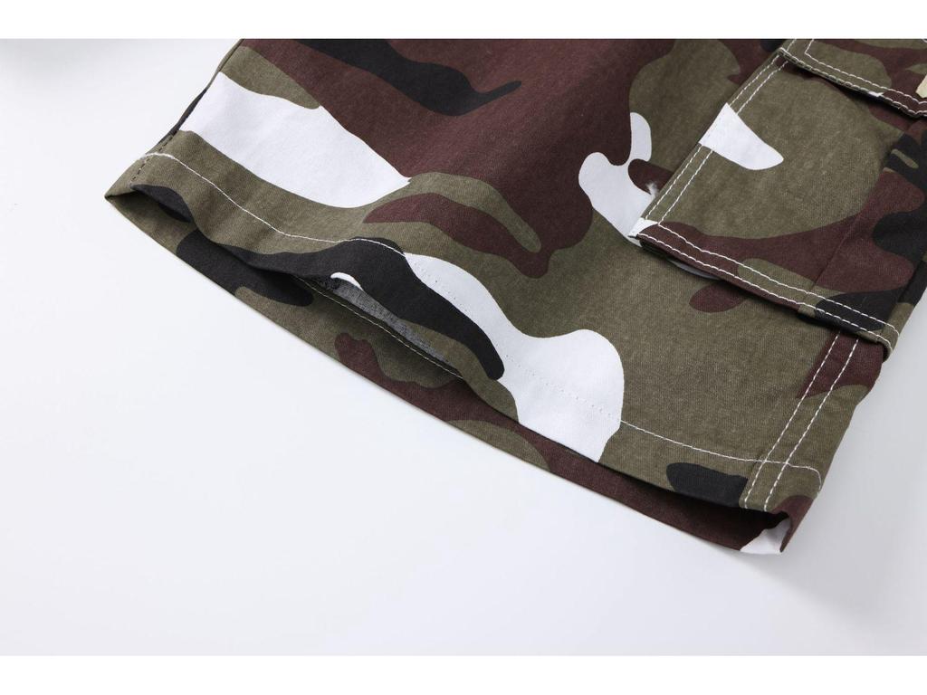 Men's Plus Size Camouflage Casual 5-Point Work Shorts - European & American Style