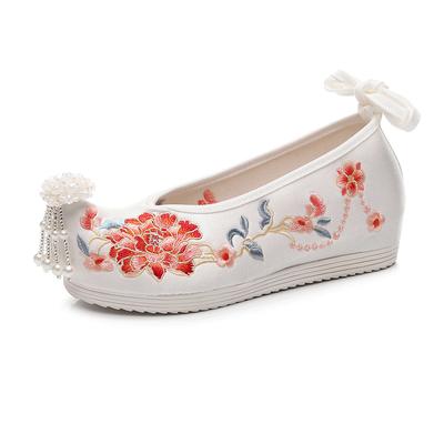 Bestickte Schuhe Hanfu Schuhe Han Elements Antiken Stil Schuhe Innenhöhe Erhöht Um 4cm