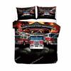 Firefighter Truck Duvet Cover KingQueen Size Red Firemen Car Bedding Set for Kids Boys Girls Fire Engine Polyester Quilt Cover