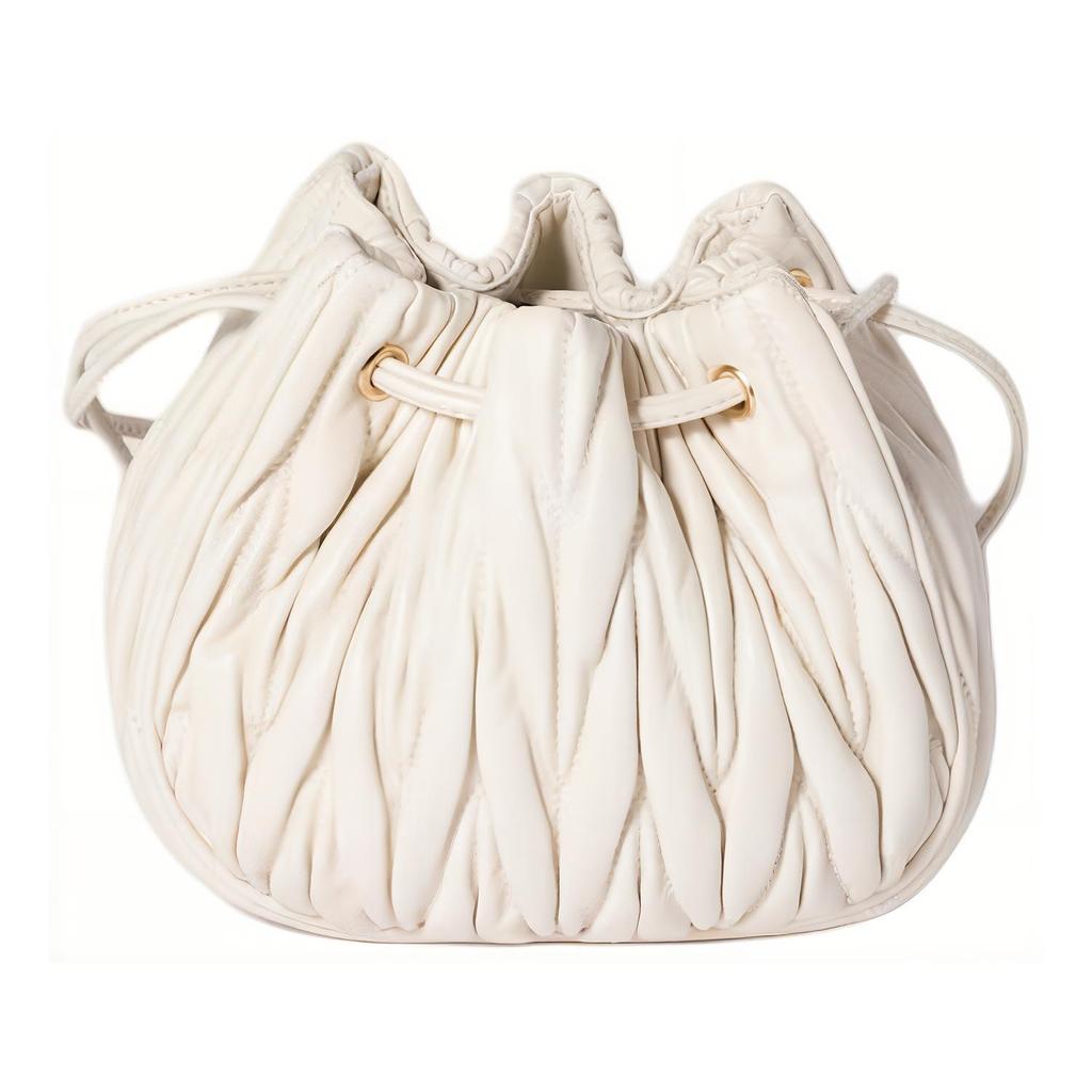 MIU MIU Matelassé Klassisches Logo Lammleder Handtasche Damen Handtaschen Weiß 5ND022_AFPP_F0009