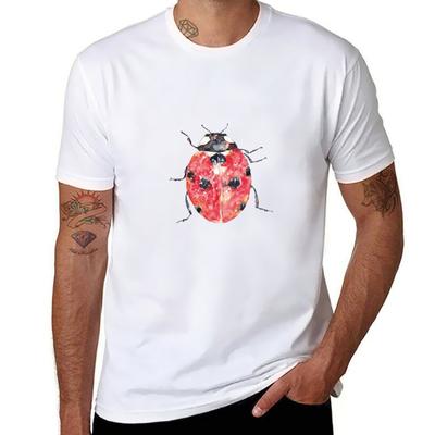 Ladybug Beetle Painting Watercolour T-Shirt Cotton Tshirt 100% T Shirts Designer Anime T Shirts for Man T-Shirt