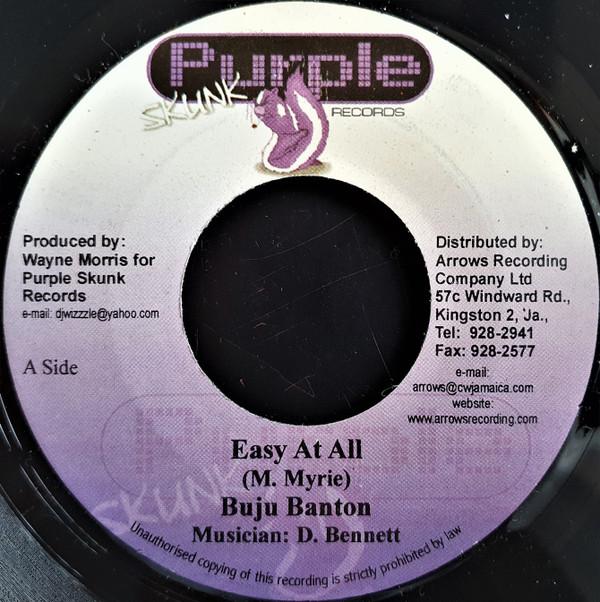 7inch Record BUJU BANTON / ALLEY CAT - Easy At All / Uniting NONE Purple Skunk Re 2004 Jamaica Reggae, Ska & Dub Used