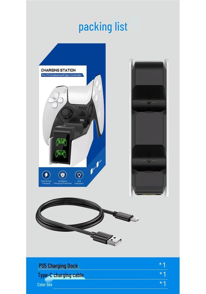 PS5 Dual Controller Fast Charging Dock - Game Controller Charger Base P5 Accessories