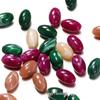 Multicolor Acrylic Imitation Jade Oval Beads, Large Rice-shaped Design