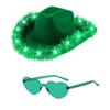 Cowboy Hat With Light And Glasses For Cosplay And Party Events