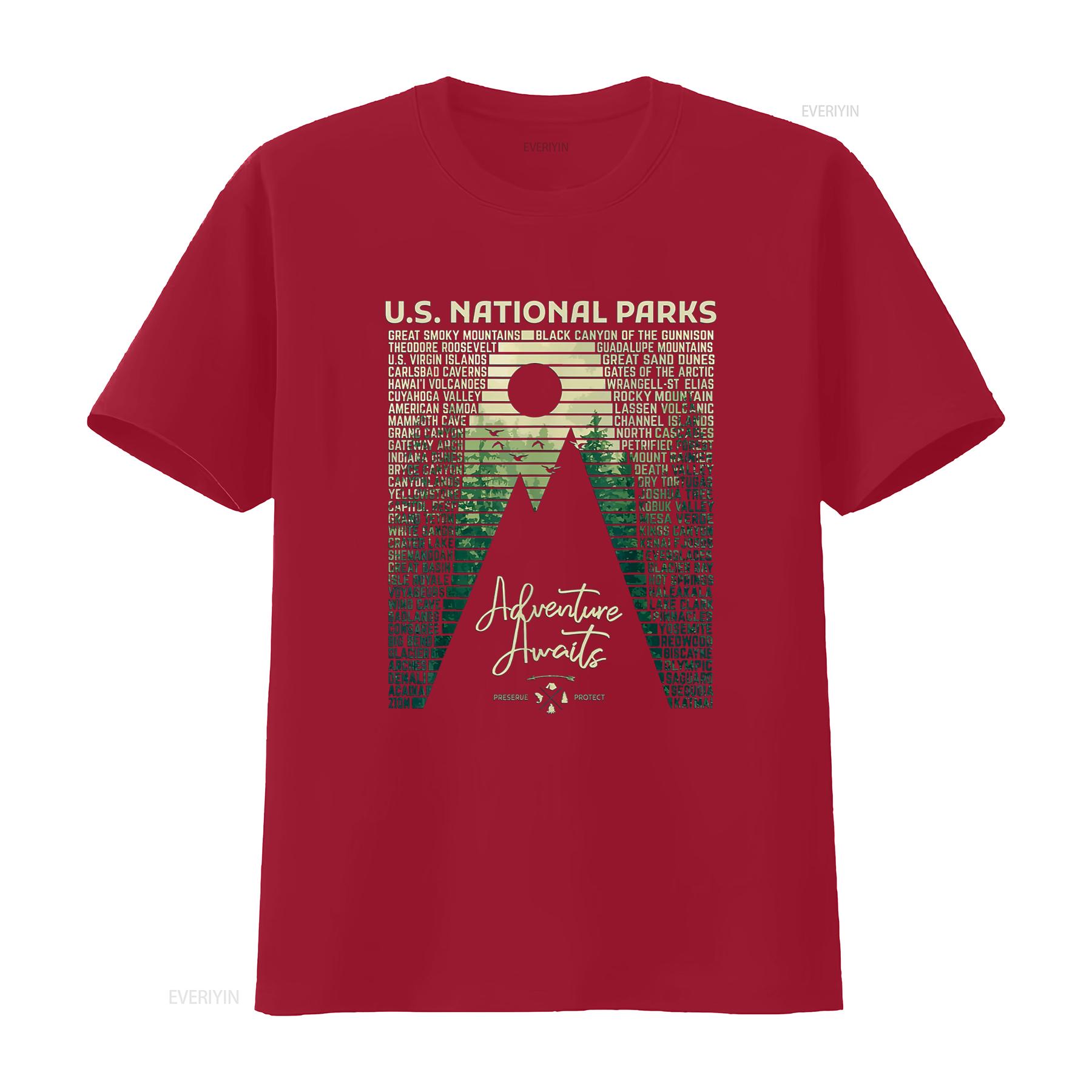 

National Parks List US Park Vintage Camping Hiking T Shirt vintage Washed graphic Unisex Soft designer clothes fashion S