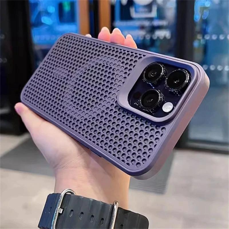 Dissipate Heat Magsafe Phone Case For iPhone 11 12 13 14 15 16 Pro Max Plus Magnetic Shockproof Bumper Back Cover