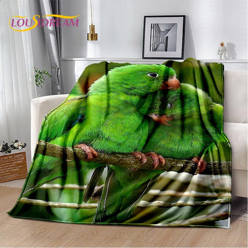 Colorful Parrot Macaws Birds Soft Plush Blanket,Flannel Blanket Throw Blanket for Living Room Bedroom Bed Sofa Picnic Cover Kids