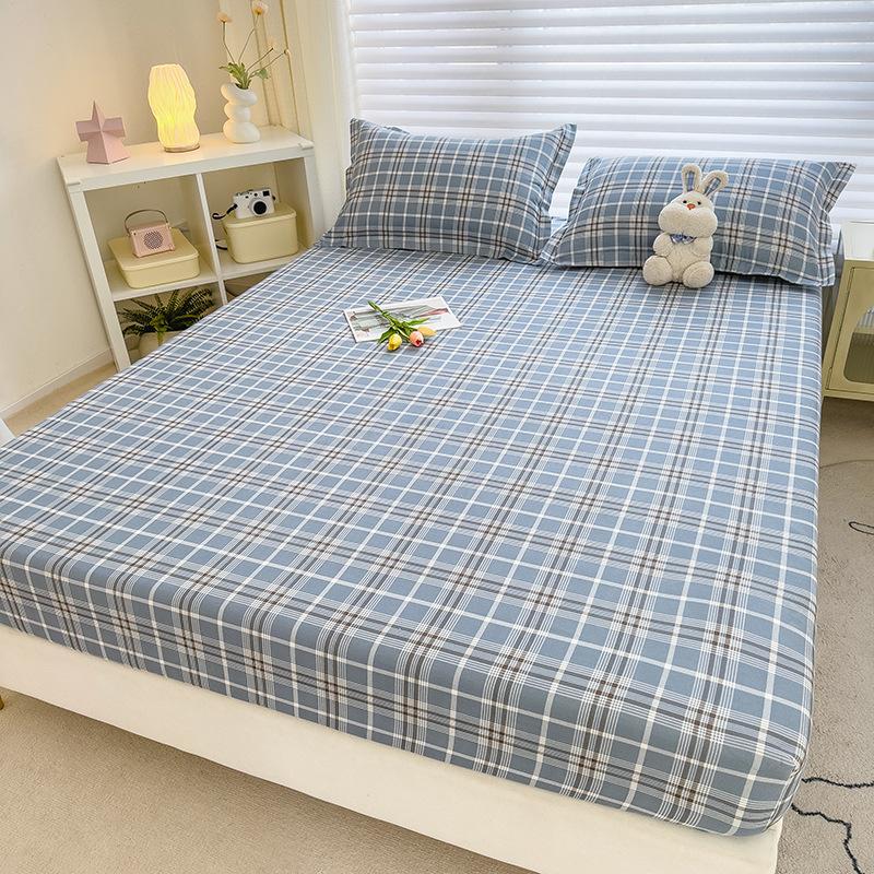 Fitted Sheet Dustproof Mattress Protector Non-slip Sheet Skin-friendly Breathable Dirty Washable Dormitory Fitted Sheet