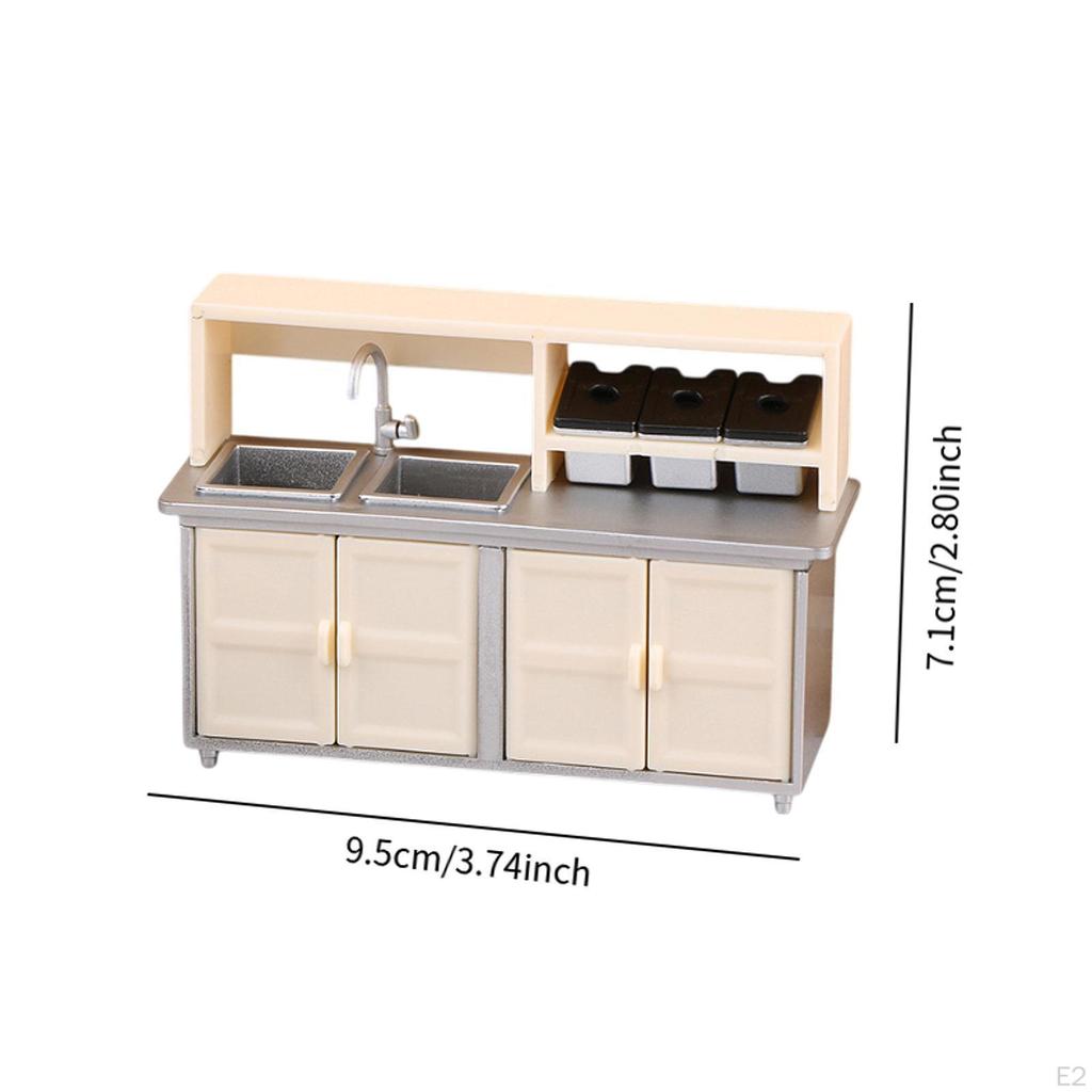 1:12 Doll House Mini Milk Tea Workstation Model 9.5x3.1x7.1cm Multifunctional for Life Scene Scenery