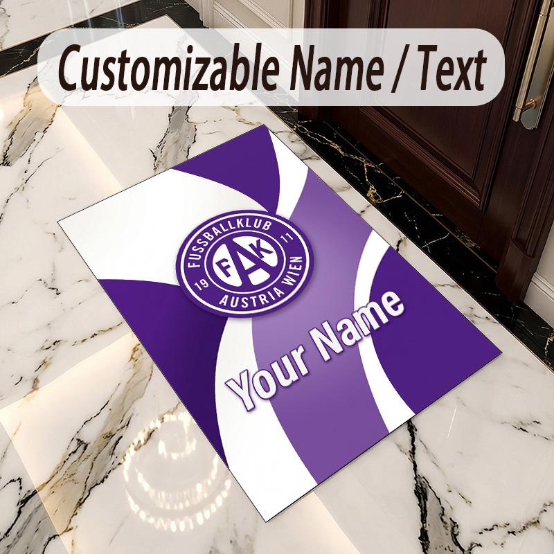 Crystal Velvet Rug Austria Wien FC Print Custom Name Text Floor Mat Home Decor