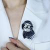 Blucome Custom Handmade Acrylic Cute Gorilla Brooches Pins for Women Vivid Animal Brooch Acetate Fiber Christmas Costume Jewelry