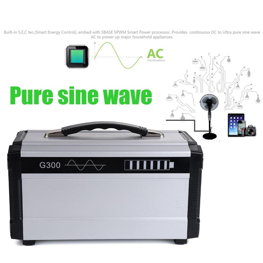 G300 296Wh Portable Power Station Solar Generators Pure Sine Wave Inverter Power Supply 600W for CPAP Home Camping Emergency Tool