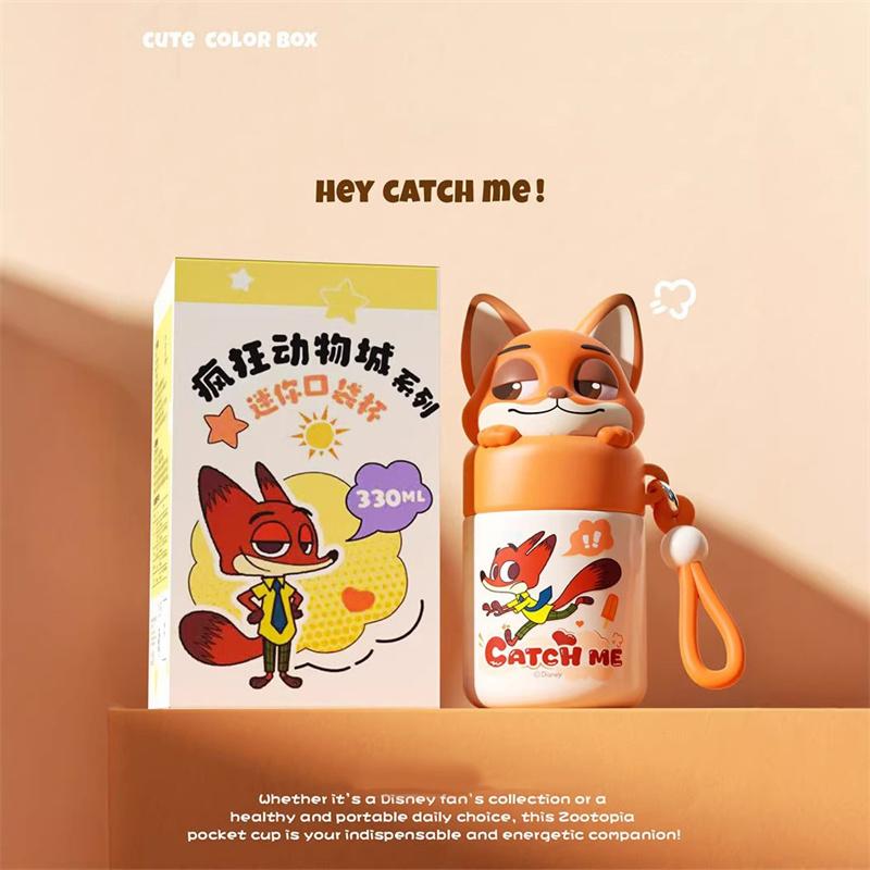 X&W for Zootopia 200ML Insulated Cup Mini Pocket Mug with Carrying Rope Keep Warm/Cold Thermos Bottle Cartoon Desktop Drink Cups