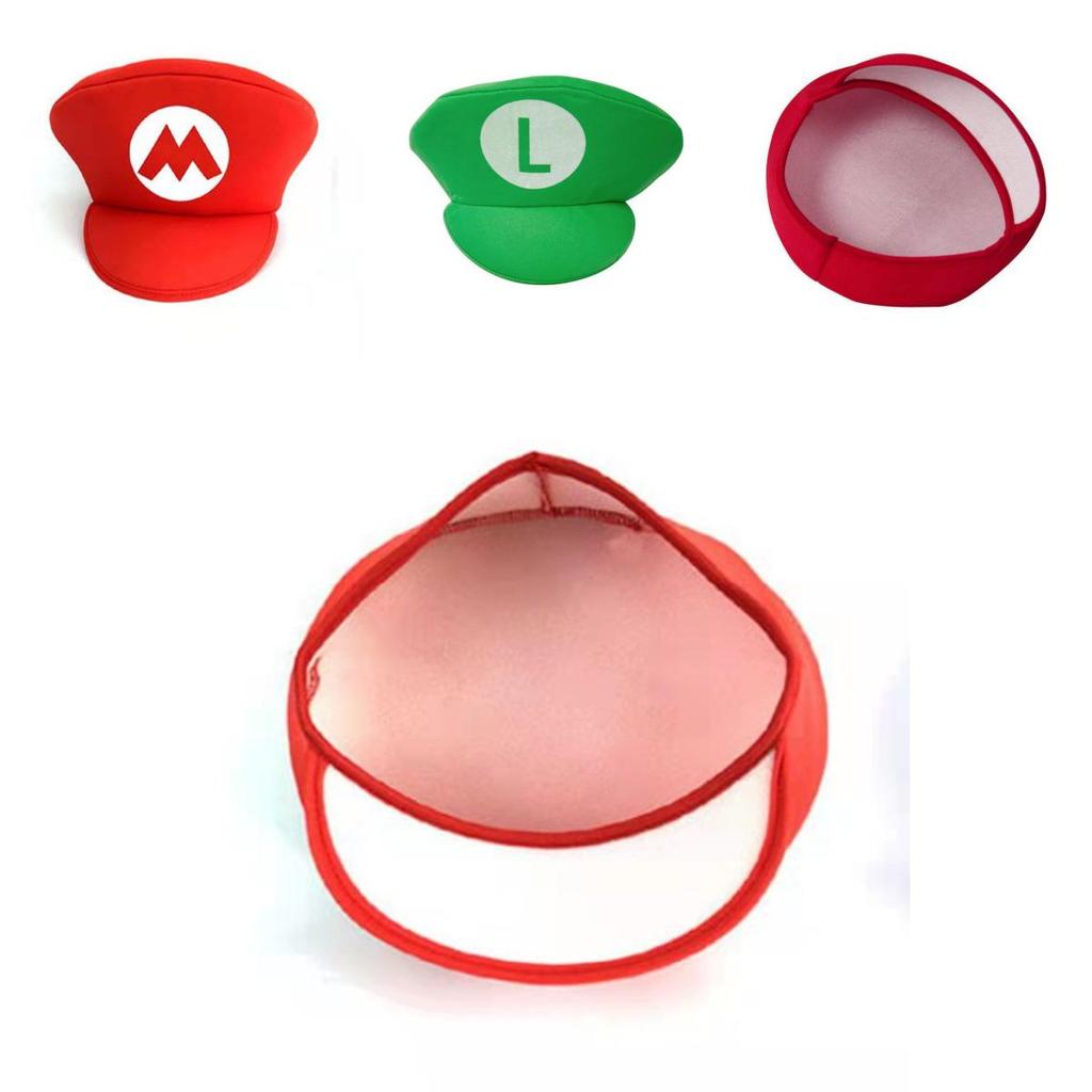 Unisex Super Mario Luigi Bros Cosplay Hat For Adults And Kids Halloween Costume Props