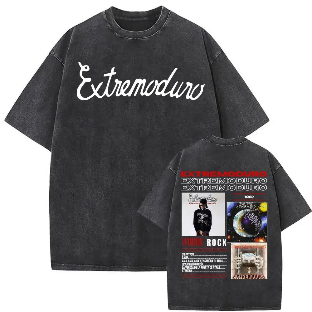 T-shirt Oversize Larga Estiva Band Rock EXTREMODURO Tour 2026 T-shirt Lavata Vintage Uomo Donna Moda Hip Hop Street T-shirt
