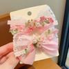 Girl Hair Pin Thin Organza Lace Embroidery Flower Lace Imitation Pearls Decor Hair Clip Spring Forest Style Hairpin
