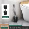 Wall-Mounted Soft Bristle Toilet Cleaning Set with Long Handle and Storage Rack